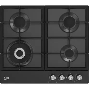 Beko Built In Gas Hob, 4 Burners, 60 cm, Black - HIAW64225BX - ESTORES Main image