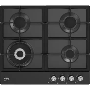 Beko Built In Gas Hob, 4 Burners, 60 cm, Black - HIAW64225BX