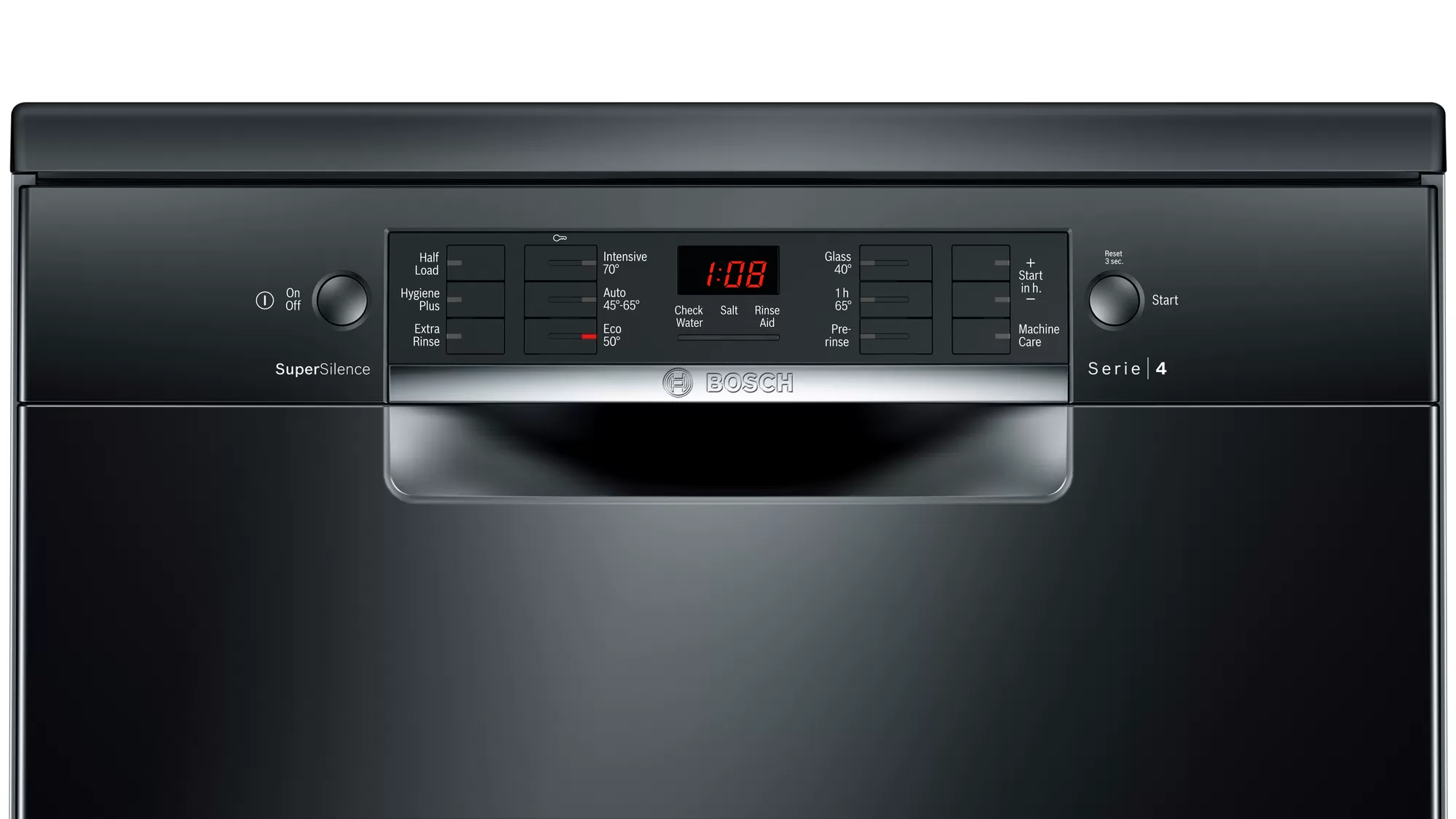 Bosch Digital Dishwasher, 13 Place Settings, 6 Programs, Black - SMS46NB01B