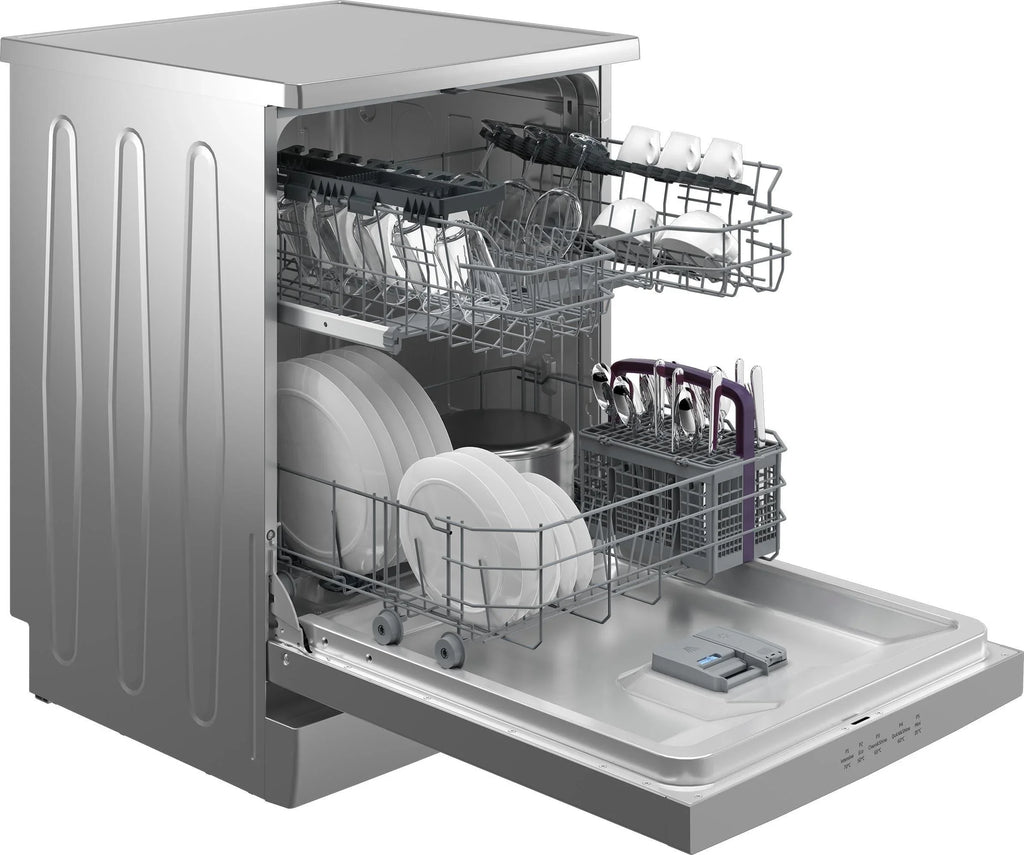 Beko Digital Built-In Dishwasher, 14 Place Settings, 5 Programs, Silver - BDFN15420S - ESTORES