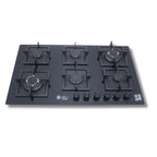 Purity Glass Built-In Gas Hob, 6 Burners, 90 cm, Black - HPT916G - ESTORES