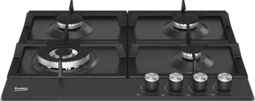 Beko Built In Gas Hob, 4 Burners, 60 cm, Black - HIAW64225BX - ESTORES