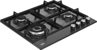 Beko Built In Gas Hob, 4 Burners, 60 cm, Black - HIAW64225BX