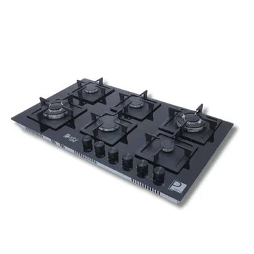 Purity Glass Built-In Gas Hob, 6 Burners, 90 cm, Black - HPT916G - ESTORES