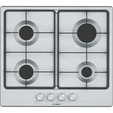 Bosch Built-In Gas Hob, 4 Burners, 60 cm, Stainless Steel - PGP6B5O62Q - ESTORES Main image