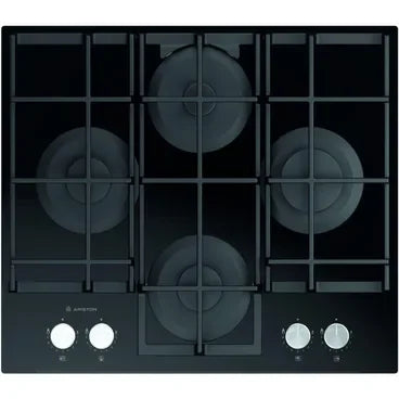 Ariston Built In Gas Hob, 4 Burners, 60 cm, Black - AGS61SBK - ESTORES