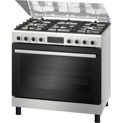 Bosch Serie 6 Gas Cooker, 5 Burners, 90 cm, Stainless Steel - HGX5G7W59S