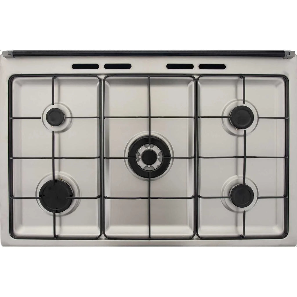 Zanussi Steel Plus Gas Cooker, 5 Burners, 90 cm, Stainless Steel - ZCG922A6XA - ESTORES
