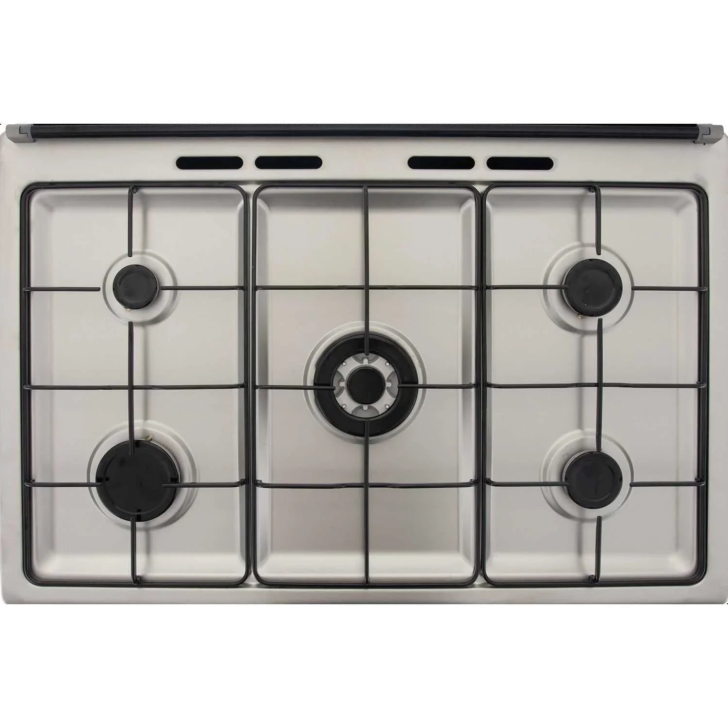 Zanussi Steel Plus Gas Cooker, 5 Burners, 90 cm, Stainless Steel - ZCG922A6XA - ESTORES