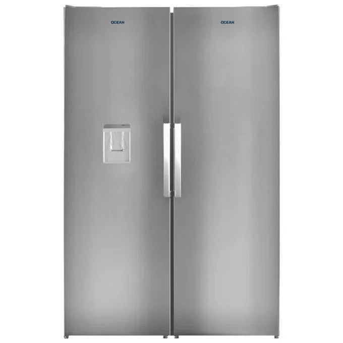 Ocean Twins Digital No Frost Side By Side Refrigerator, 402 Liters, Silver - OCM402TNFXA+CVK397NFXA - ESTORES