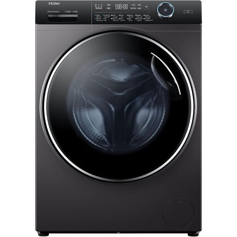 Haier Front Load Full Automatic Washing Machine With Dryer, 10.5 kg, Inverter Motor, Dark Silver - HWD100-B14979S8