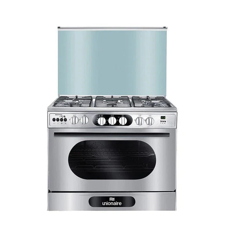 Unionaire Monster Chef Digital Gas Cooker, 6 Burners, 90cm, Silver - C69SSP2C511DSF2W6MOAL - ESTORES