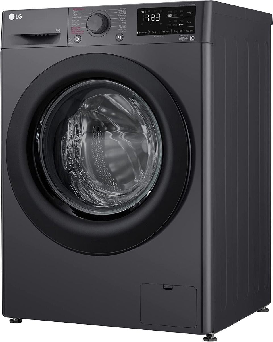 LG Vivace Digital Front Load Full Automatic Washing Machine with AI DD Technology, 8 Kg, Black - F4R3TYG6J