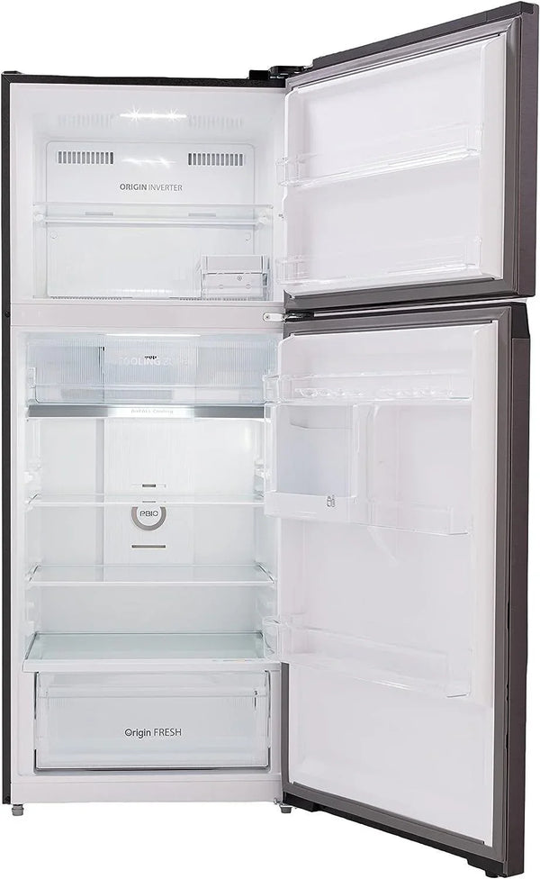 Toshiba No Frost Refrigerator with Inverter Technology, 338 Liters, Grey - GR-RT468WE-PMN-37 - ESTORES