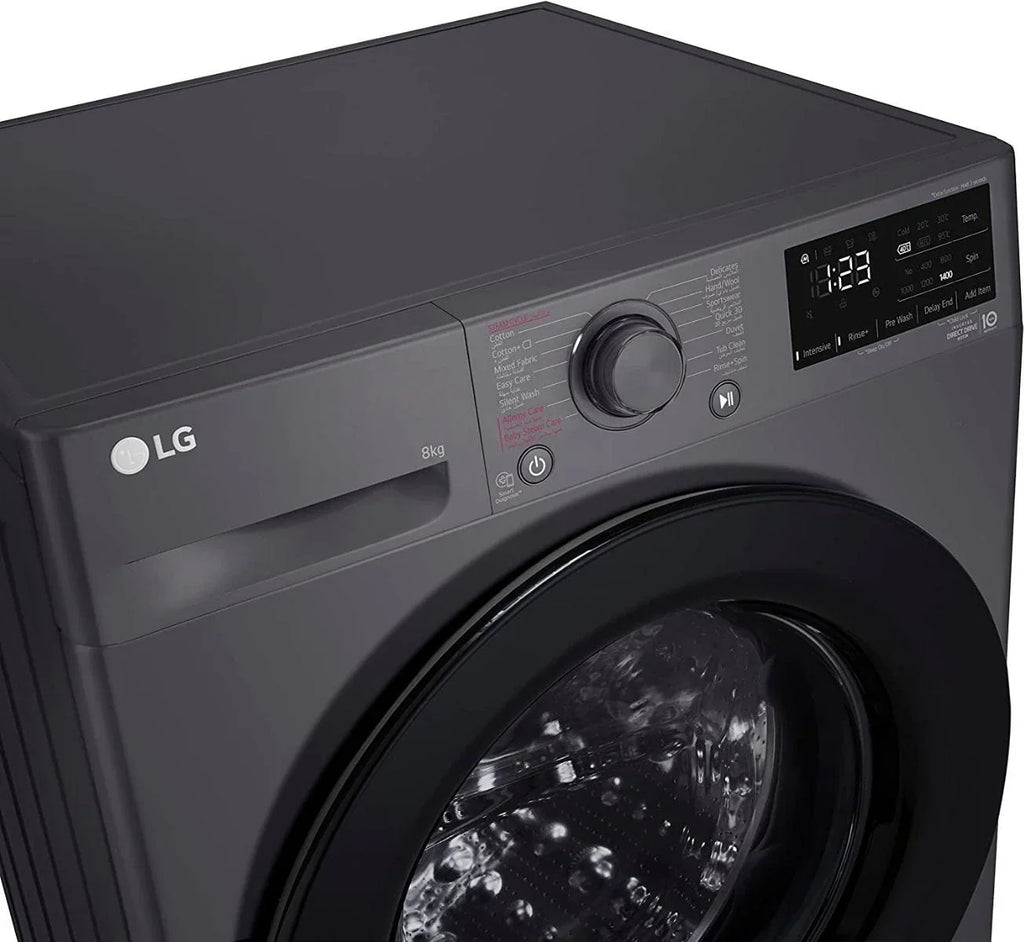 LG Vivace Digital Front Load Full Automatic Washing Machine with AI DD Technology, 8 Kg, Black - F4R3TYG6J - ESTORES