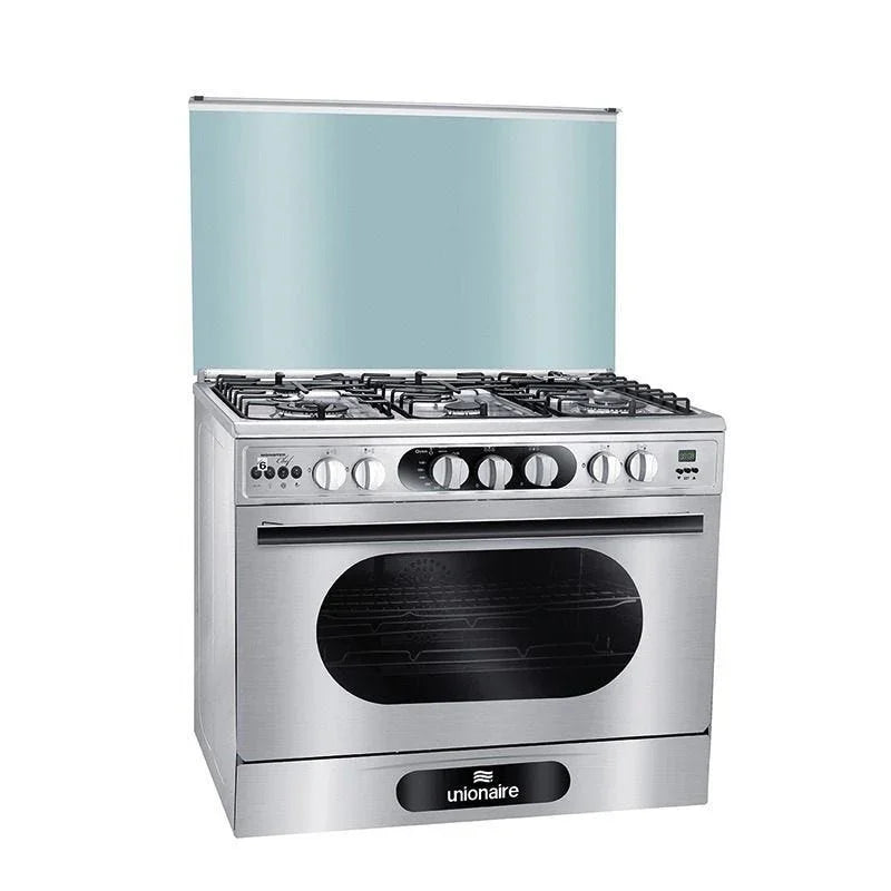 Unionaire Monster Chef Digital Gas Cooker, 6 Burners, 90cm, Silver - C69SSP2C511DSF2W6MOAL - ESTORES