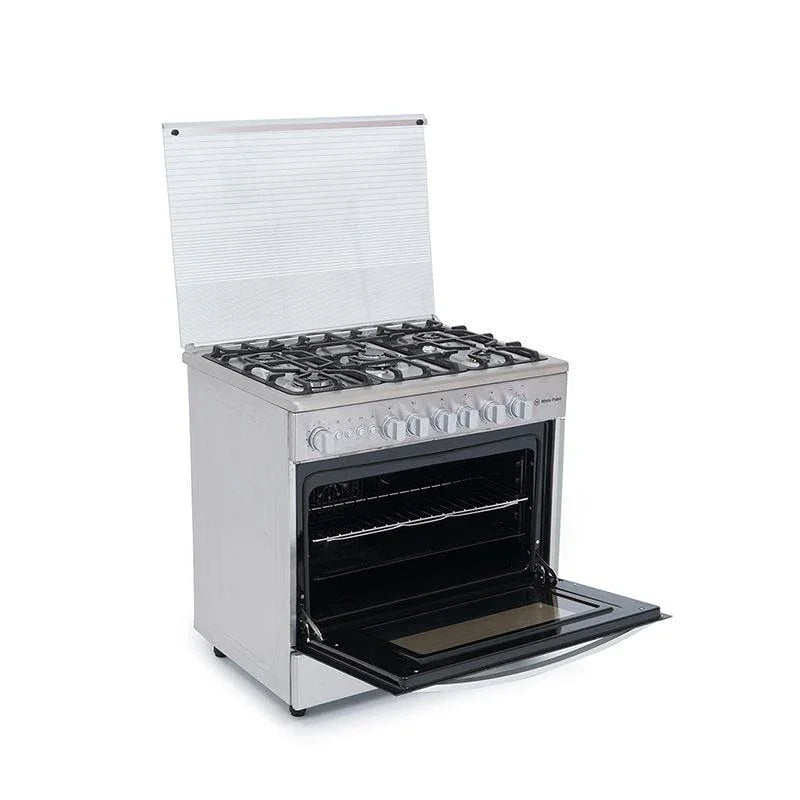 White Point Gas Cooker, 5 Burners, 90 cm, Stainless Steel - WPGC9060XFSAM - ESTORES