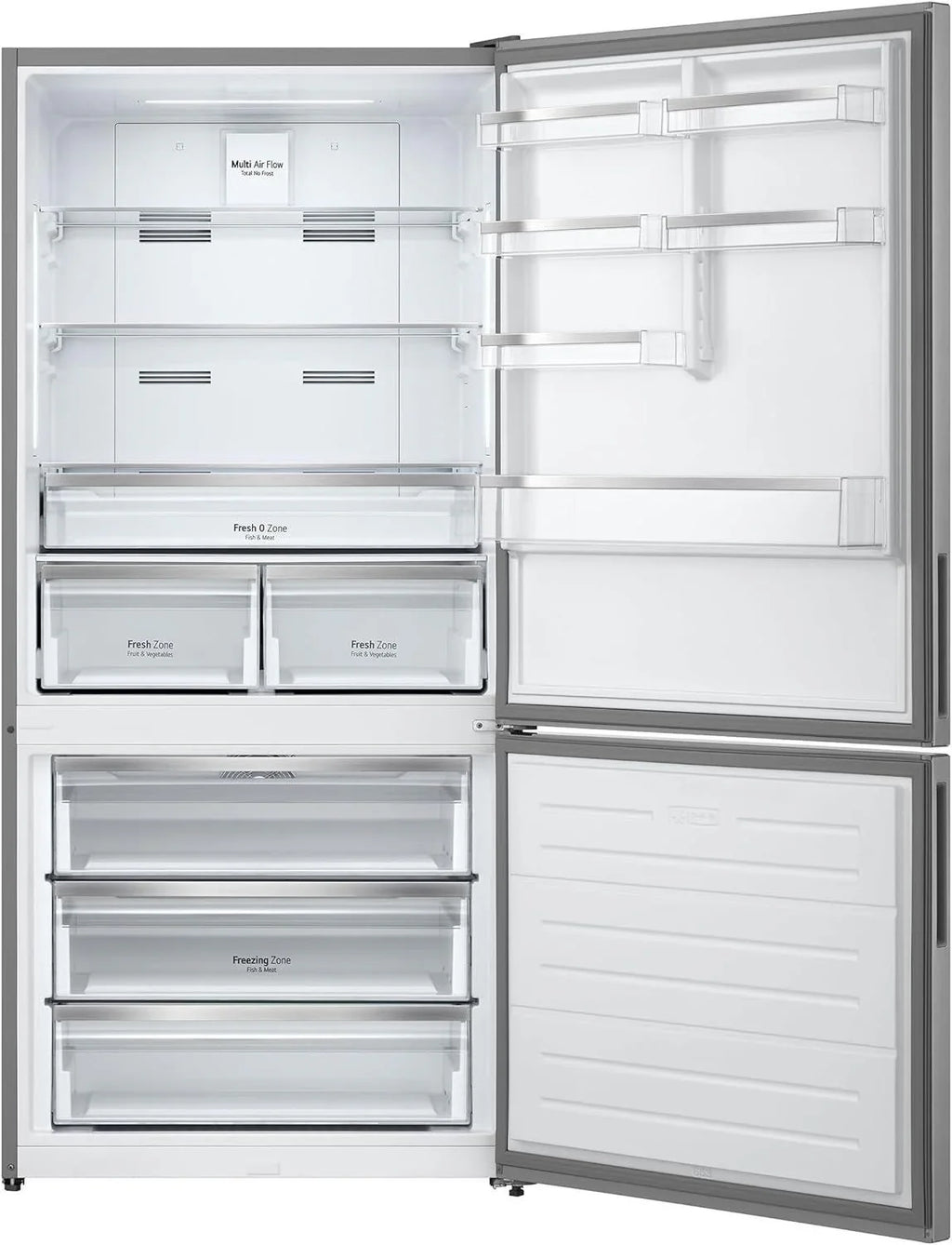 LG Digital No Frost Refrigerator With Inverter Technology, 588 Liters, Silver - GTF569PSAM - ESTORES