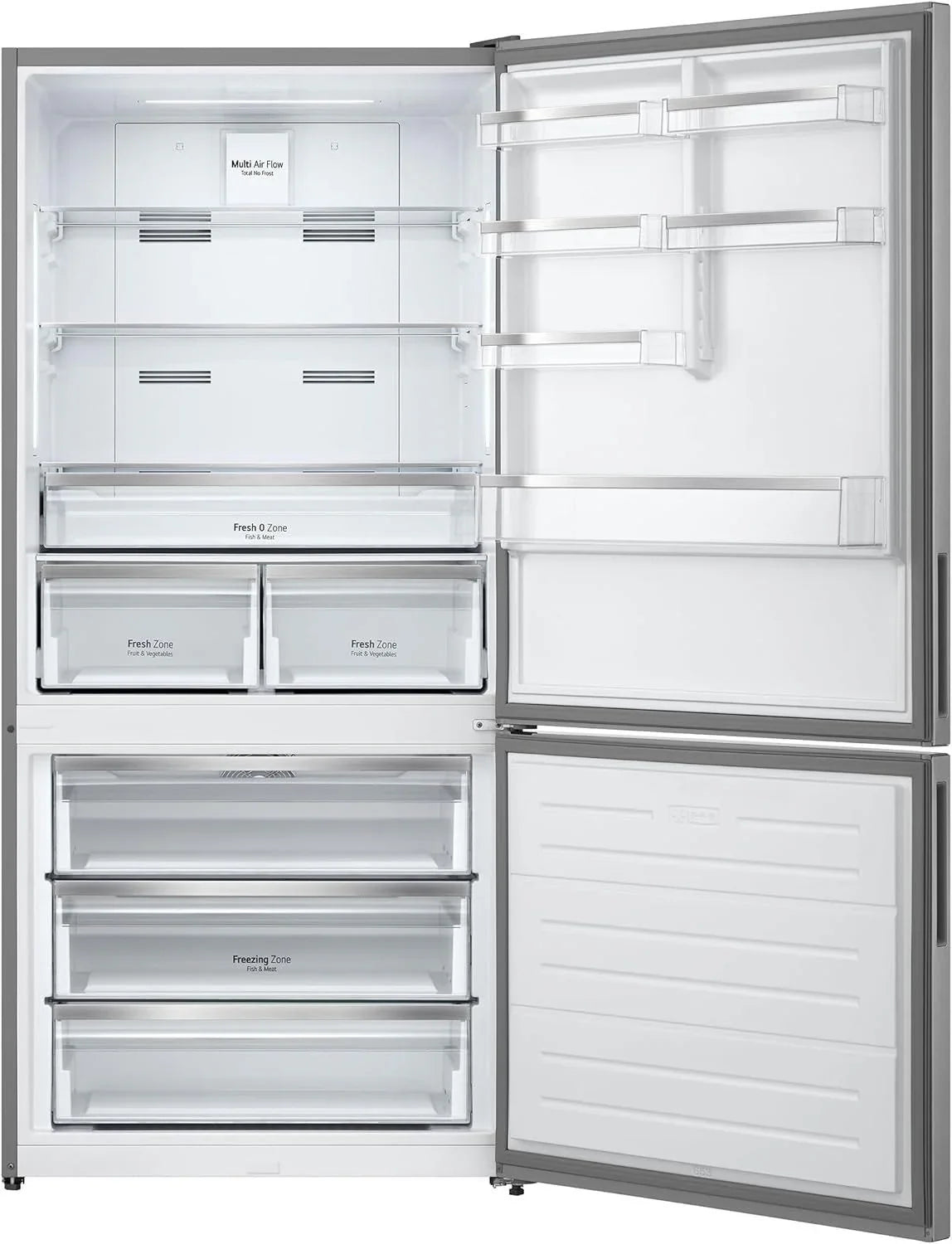 LG Digital No Frost Refrigerator With Inverter Technology, 588 Liters, Silver - GTF569PSAM - ESTORES