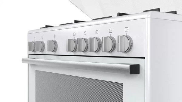 Bosch Serie 2 Gas Range Cooker, 5 Gas Burners, 90 cm, White - HSG736227M - ESTORES