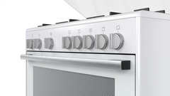 Bosch Serie 2 Gas Range Cooker, 5 Gas Burners, 90 cm, White - HSG736227M