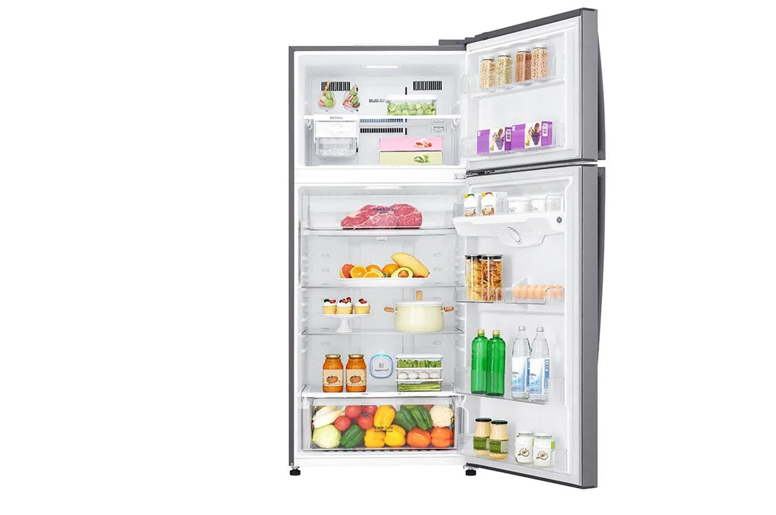 LG Digital No Frost Refrigerator With Inveter Technology, 475 Liters, Silver - GN-H622HLHL - ESTORES