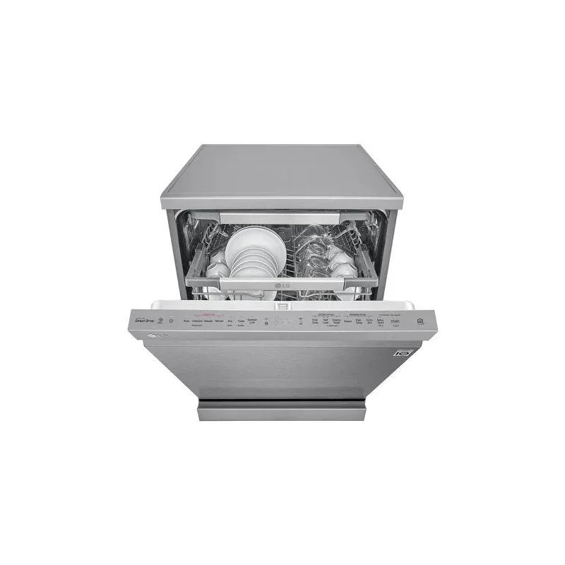 LG Digital Dishwasher With Inverter Technology, 14 Place Settings, 10 Programs, Silver - DFB325HS - ESTORES