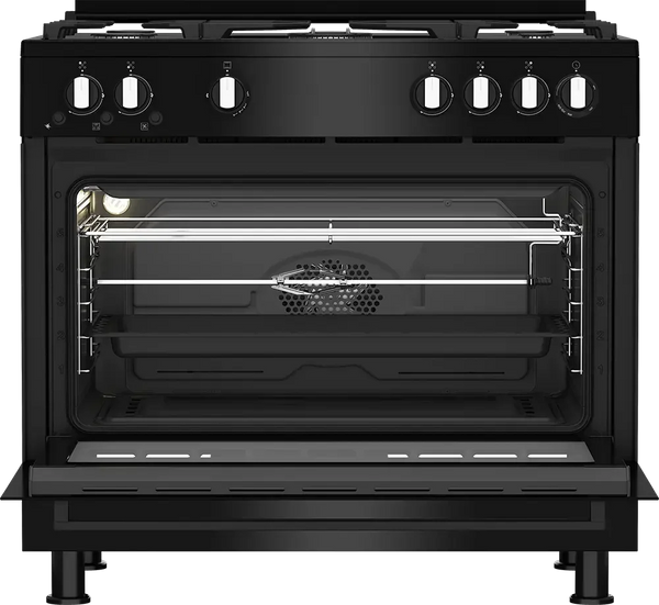 Beko Gas Cooker, 5 Burners, 90 cm, Black - GGR 15115 DX NB - ESTORES