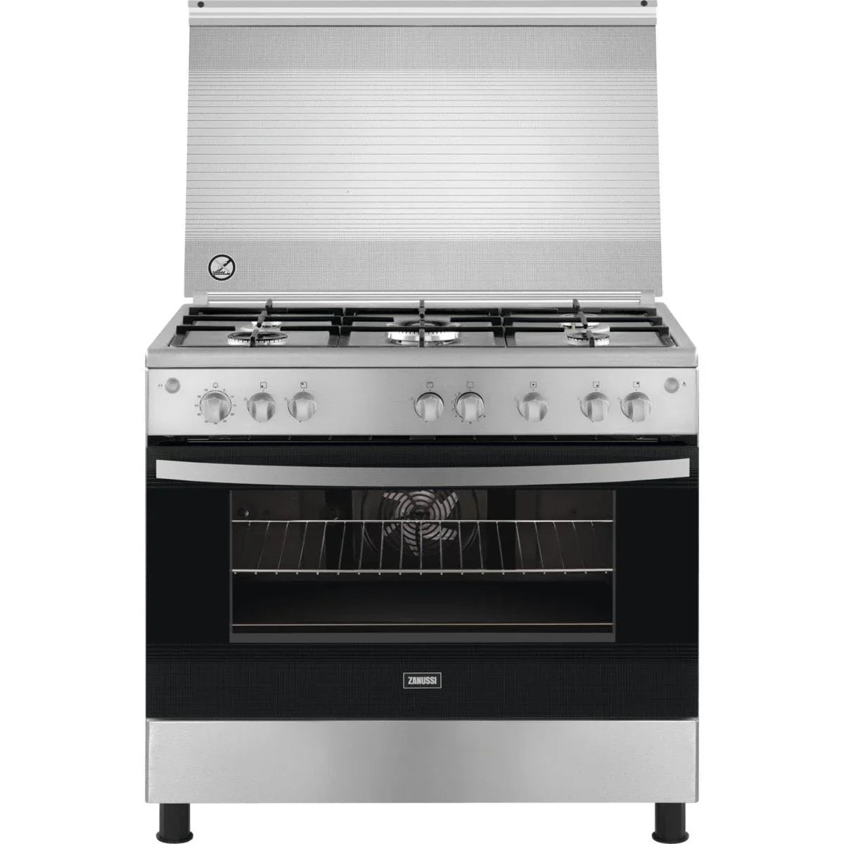 Zanussi Coolcast Gas Cooker, 5 Burners, 90 cm, Stainless Steel - ZCG91236XA - ESTORES Main image