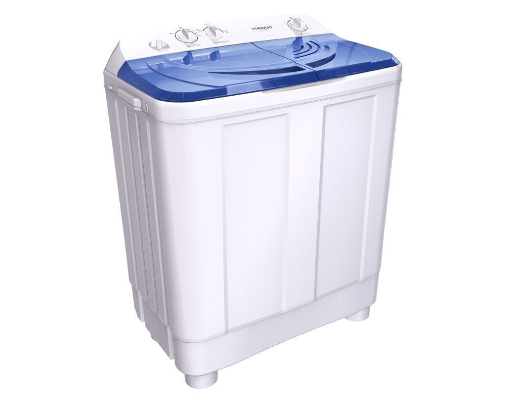 TORNADO Twin Tub Half Automatic Washing Machine , 7 Kg , White And Blue - Twh - Z07Dne - W