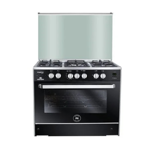 Unionaire Phantom Digital Gas Cooker, 90 cm, 5 Burners, Stainless Steel Black - C69SSGC447IDSFFS2WAL - ESTORES Main image
