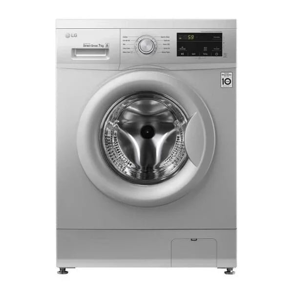 LG Front Loading Full Automatic Washing Machine With Direct Drive , 7 Kg , 6 Motions , Silver - Fh2J3Qdng5 - ESTORES Main image