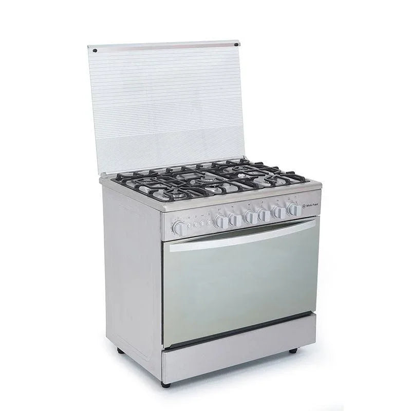 White Point Gas Cooker, 5 Burners, 90 cm, Stainless Steel - WPGC9060XFSAM - ESTORES