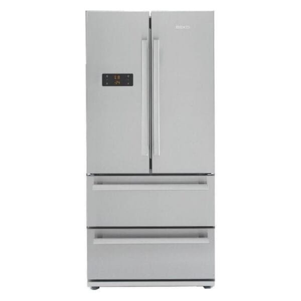 Beko Digital Refrigerator With Water Dispenser, No Frost, 539 Liters, 4 Doors, Silver - GNE60500X