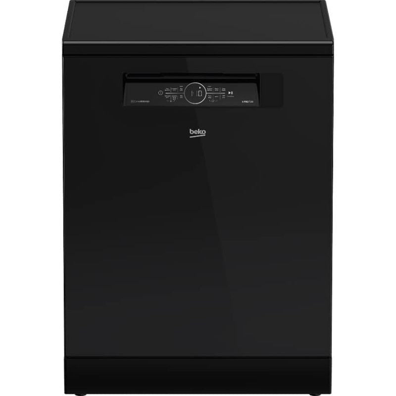 Beko Digital Dishwasher With Inverter Technology, 15 Place Settings, 6 Programs, Black - BDFN36531GB