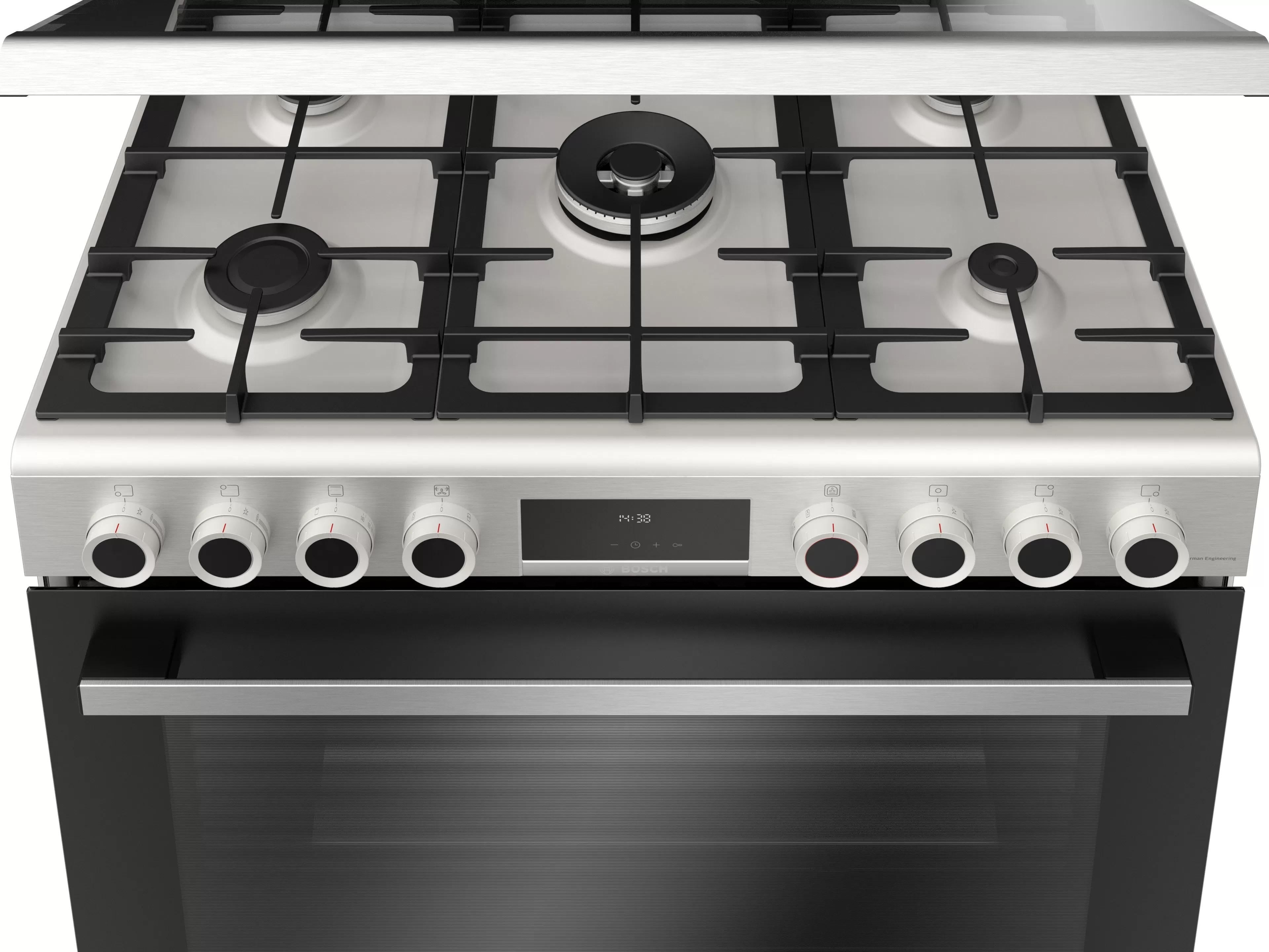 Bosch Serie 6 Gas Cooker, 5 Burners, 90 cm, Stainless Steel - HGX5G7W59S