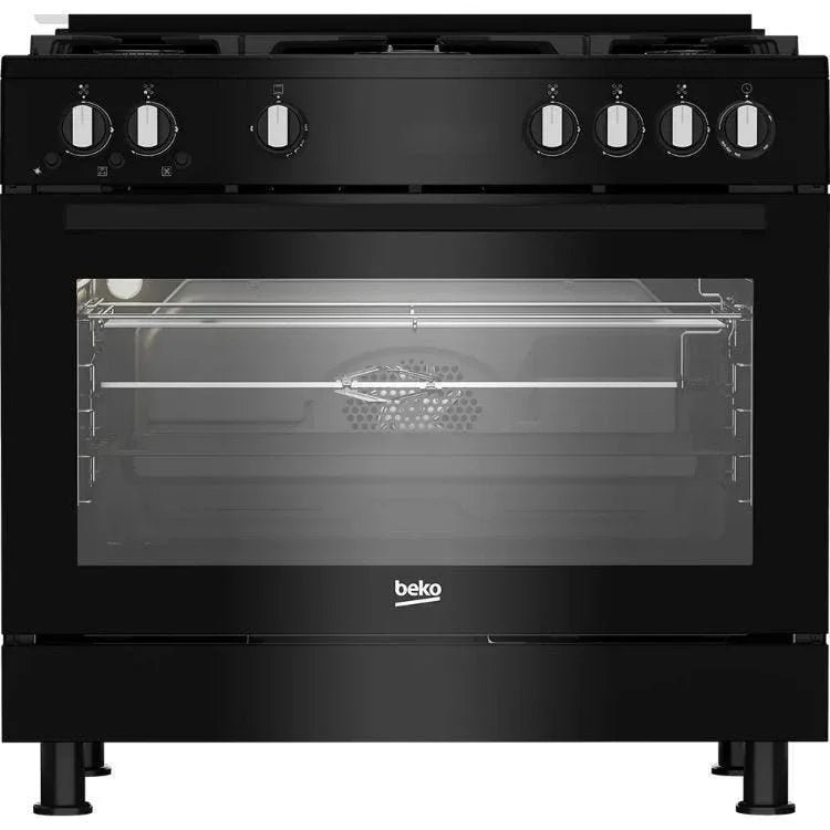 Beko Gas Cooker, 5 Burners, 90 cm, Black - GGR 15115 DX NB - ESTORES