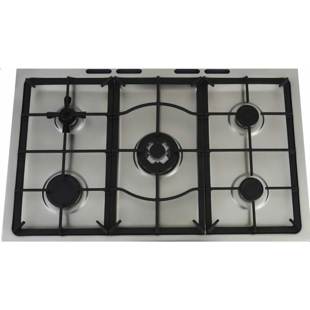 Zanussi Coolcast Gas Cooker, 5 Burners, 90 cm, Stainless Steel - ZCG91236XA - ESTORES