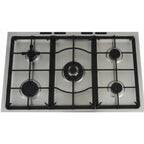 Zanussi Coolcast Gas Cooker, 5 Burners, 90 cm, Stainless Steel - ZCG91236XA - ESTORES
