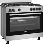 Beko Gas Cooker, 5 Burners, 90 cm, Stainless Steel - GGR 15115 DX NE - ESTORES