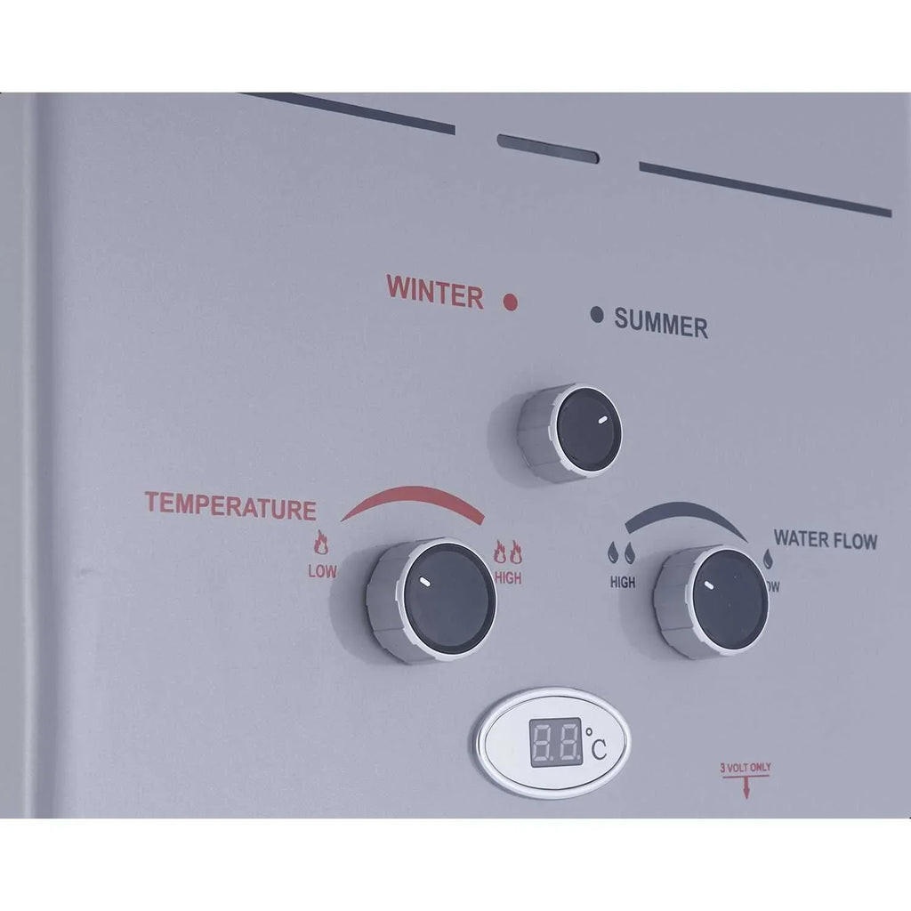 Fresh Digital Gas Water Heater with Adapter, 10 Liter, Silver - F-10L-10977 - ESTORES