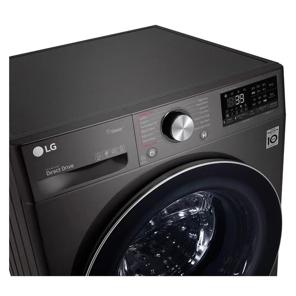LG Vivace Front Load Full Automatic Washing Machine , 9 Kg , Black Steel - F4R5Vyg2E - ESTORES