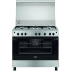 Zanussi Steel Plus Gas Cooker, 5 Burners, 90 cm, Stainless Steel - ZCG922A6XA - ESTORES