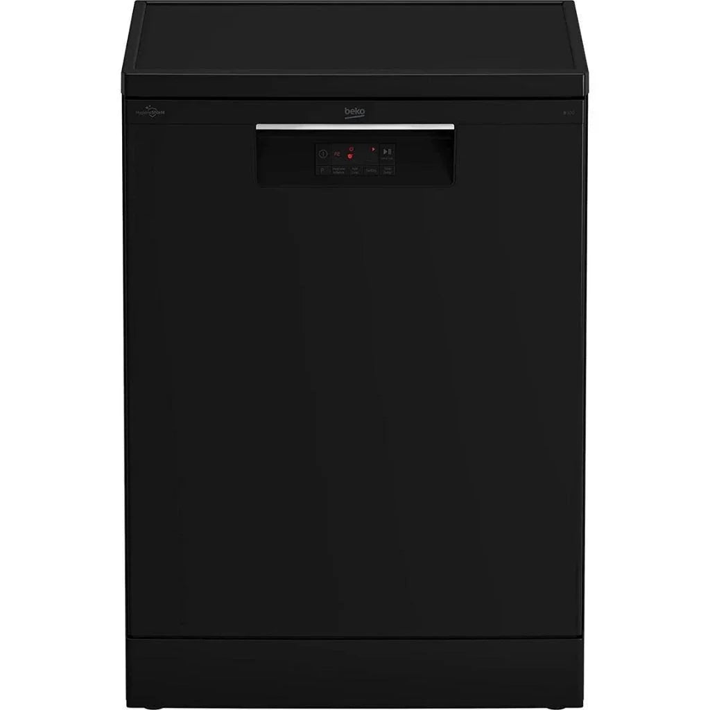 Beko Digital Dishwasher, 14 Place Settings, 5 Programs, Black - BDFN15420B - ESTORES