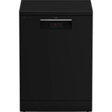 Beko Digital Dishwasher, 14 Place Settings, 5 Programs, Black - BDFN15420B