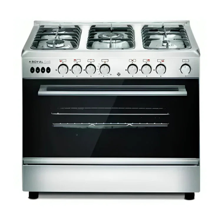Royal Crystal Gas Cooker, 5 Burners, 90 cm, Stainless Steel - 10253 - ESTORES