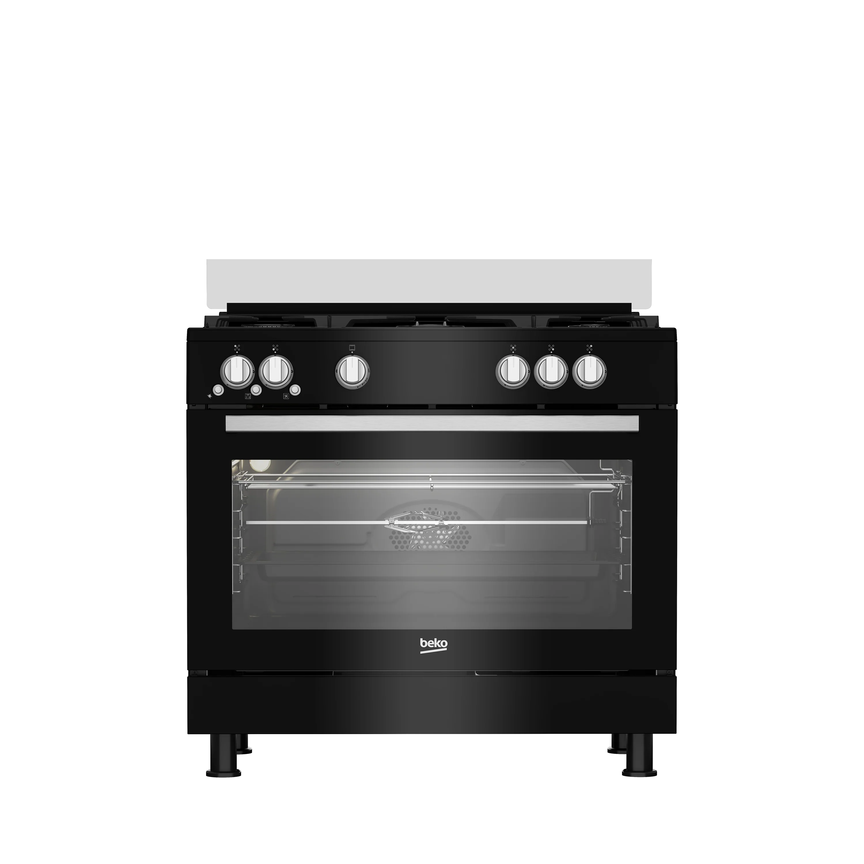 Beko Gas Cooker, 5 Burners, 90 cm, Black - GGR 15115 DX NBE - ESTORES Main image