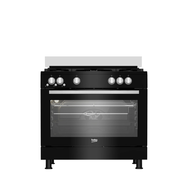 Beko Gas Cooker, 5 Burners, 90 cm, Black - GGR 15115 DX NBE - ESTORES