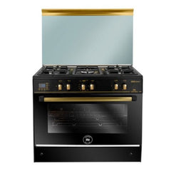 Unionaire Oro Smart Digital Gas Cooker, 90 cm, 5 Burners, Black Inox - C6090EBGC511IDSFOROS2WAL