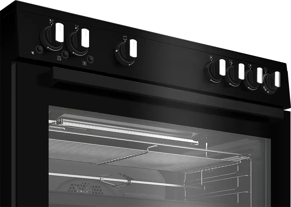 Beko Gas Cooker, 5 Burners, 90 cm, Black - GGR 15115 DX NB - ESTORES